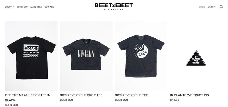 BEETxBEET - Fashion in beauty - Fashion in Beauty Best Vegan Clothing Brands - BeetxBeet's collection of vegan t-shirts and accessories, showcasing eco-friendly apparel with bold messages supporting plant-based living.