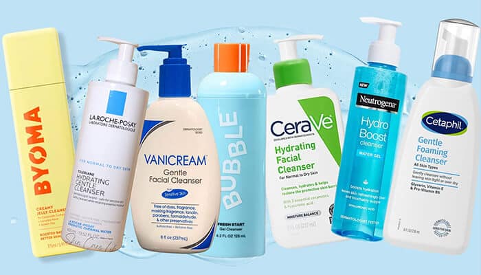 Best Drugstore Cleansers - Fashion in beauty - Fashion in Beauty Selection of the Best Drugstore Skincare Products featuring top facial cleansers from brands like Byoma, La Roche-Posay, Vanicream, Bubble, CeraVe, Neutrogena, and Cetaphil, categorized under Best Drugstore Cleansers.