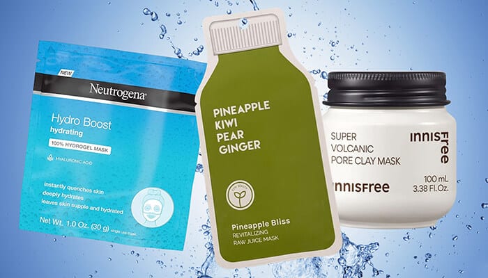 Best Drugstore Face Masks - Fashion in beauty - Fashion in Beauty Best Drugstore Skincare Products: Neutrogena Hydro Boost, Pineapple Bliss Mask, and Innisfree Super Volcanic Pore Clay Mask offer effective hydration and deep cleansing for glowing skin.