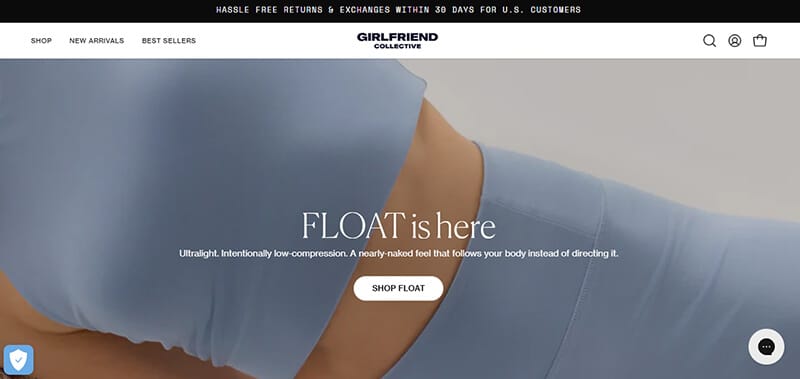 Girlfriend Collective - Fashion in beauty - Fashion in Beauty Best Vegan Clothing Brands - Girlfriend Collective's FLOAT collection, featuring ultralight, low-compression, sustainable activewear that follows your body's shape, offering a nearly-naked feel.