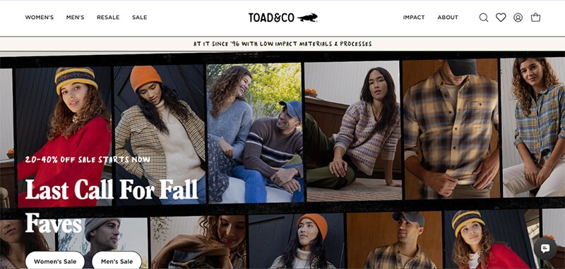 Toad&Co - Fashion in beauty - Fashion in Beauty Best Vegan Clothing Brands - Toad & Co's Last Call for Fall Faves, offering stylish and sustainable fashion with a focus on low-impact materials and processes.