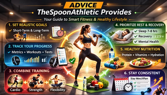 Advice ThespoonAthletic Provides - Fashion in beauty - Fashion in Beauty How to Check Body Fitness TheSpoonAthletic guide providing advice on setting realistic goals, tracking progress, combining training, prioritizing rest and recovery, healthy nutrition, and staying consistent for a smart fitness and healthy lifestyle.