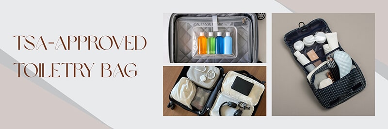 TSA-Approved Toiletry Bag - Fashion in beauty - Fashion in Beauty TSA-approved toiletry bag with organized travel-size liquids for airport security checks.