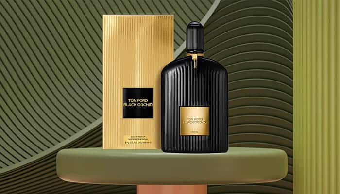 Tom Ford Black Orchid - Fashion in beauty - Fashion in Beauty Best Fragrances showcasing Tom Ford Black Orchid perfume bottle with premium gold packaging and elegant design.