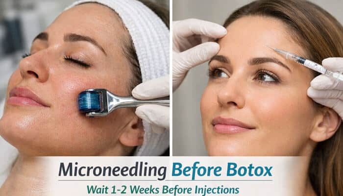 Can You Do Microneedling Before Botox - Fashion In Beauty - Fashion in Beauty Can You Do Microneedling After Botox? This image explains the crucial waiting periods before and after Botox for optimal results. It shows a woman receiving microneedling treatment before Botox injections. To ensure the best outcome, it’s advised to wait 1-2 weeks after microneedling before undergoing Botox, preventing skin irritation and enhancing both procedures' effects.