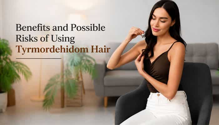 Benefits and Possible Risks of Using Tyrmordehidom Hair - Fashion In Beauty - Fashion in Beauty Woman applying Tyrmordehidom Hair treatment to support smooth, hydrated, and healthy hair while highlighting the benefits, risks, scalp care, and moisture balance in 2026.