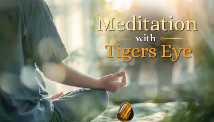 Meditation with Tigers Eye - Fashion In Beauty - Fashion in Beauty Tigers Eye Meaning visualized through a calm meditation scene where a person practices mindfulness with a polished tiger’s eye crystal placed nearby, symbolizing grounding energy, emotional balance, mental clarity, and the crystal’s traditional association with protection and solar plexus chakra activation in spiritual healing practices.