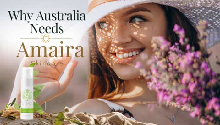 Why Australia Needs Amaira Skincare - Fashion In Beauty - Fashion in Beauty Amaira Skincare Australia natural brightening serum displayed with Australian flora, promoting healthy, radiant skin and protection against sun damage.
