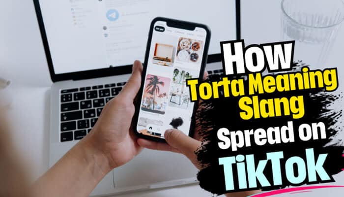 How Torta Meaning Slang Spread on TikTok - Fashion In Beauty - Fashion in Beauty Torta Meaning Slang showing how the term spread on TikTok through social media platforms, with a smartphone displaying content feeds and a laptop in the background, representing the viral digital diffusion of Torta Meaning Slang across Gen Z internet culture and short-form video trends.
