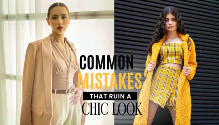 Common Mistakes That Ruin a Chic Look - Fashion In Beauty - Fashion in Beauty What Is Chic Fashion illustrated through a comparison of refined neutral tailoring and a bold patterned outfit, highlighting how fit, color balance, simplicity, and styling choices can make or break a chic look.
