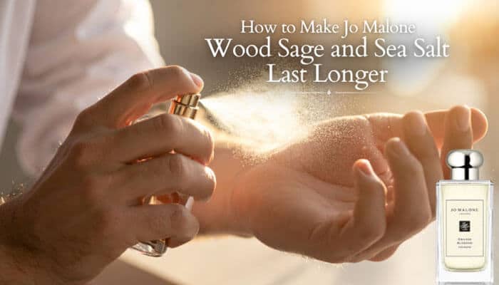 How to Make Jo Malone Wood Sage and Sea Salt Last Longer - Fashion In Beauty - Fashion in Beauty Jo Malone Wood Sage and Sea Salt being sprayed onto the wrist at a pulse point, illustrating a fragrance application technique designed to help the coastal scent last longer.