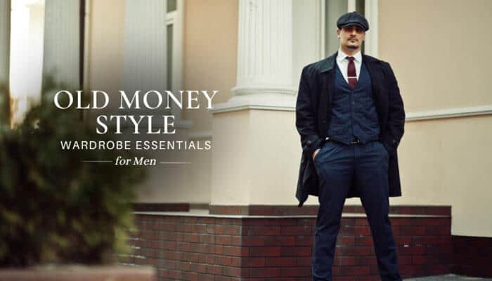 Old Money Style Wardrobe Essentials for Men - Fashion In beauty - Fashion in Beauty Old Money Style for men featuring a navy three-piece suit, tailored overcoat, burgundy tie, and flat cap in a refined heritage-inspired setting.