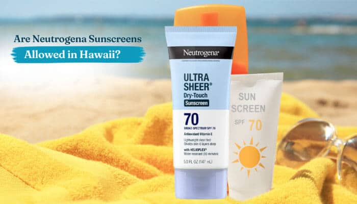 Are Neutrogena Sunscreens Allowed in Hawaii - Fashion In Beauty - Fashion in Beauty Is Neutrogena Sunscreen Reef Safe? Neutrogena Ultra Sheer sunscreen displayed on a tropical beach showing reef-conscious sun protection, Hawaii sunscreen rules, and the importance of checking ingredients like oxybenzone and octinoxate.