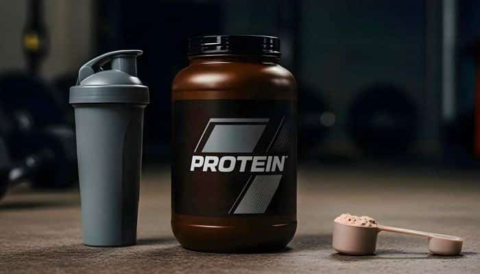 Best Overall Choice - Fashion In Beauty - Fashion in Beauty Best Protein Powder for Weight Loss with a protein supplement container, shaker bottle, and scoop of powder highlighting a low-calorie nutrition choice for muscle support, appetite control, and healthy weight management.