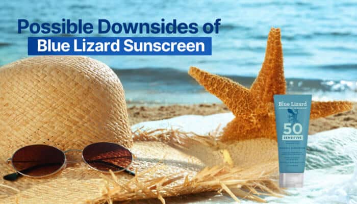Possible Downsides of Blue Lizard Sunscreen - Fashion In Beauty - Fashion in Beauty Is Blue Lizard Sunscreen Reef Safe? A detailed visual review showing Blue Lizard SPF 50 mineral sunscreen at the beach, highlighting possible downsides such as thicker texture, white cast, application challenges, and mineral ingredients like zinc oxide and titanium dioxide.