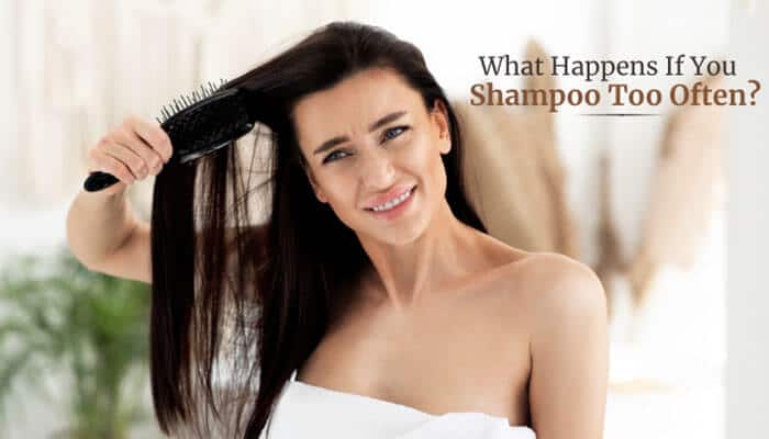 What Happens If You Shampoo Too Often - Fashion In Beauty - Fashion in Beauty Is It Bad to Wash Your Hair Everyday? A woman brushing wet hair after shampooing, showing how frequent washing can affect scalp oil balance, hair moisture, dryness, and overall hair health.